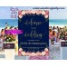 Floral Wedding Welcome Sign,Floral Navy Wedding Welcome sign,(055w) 